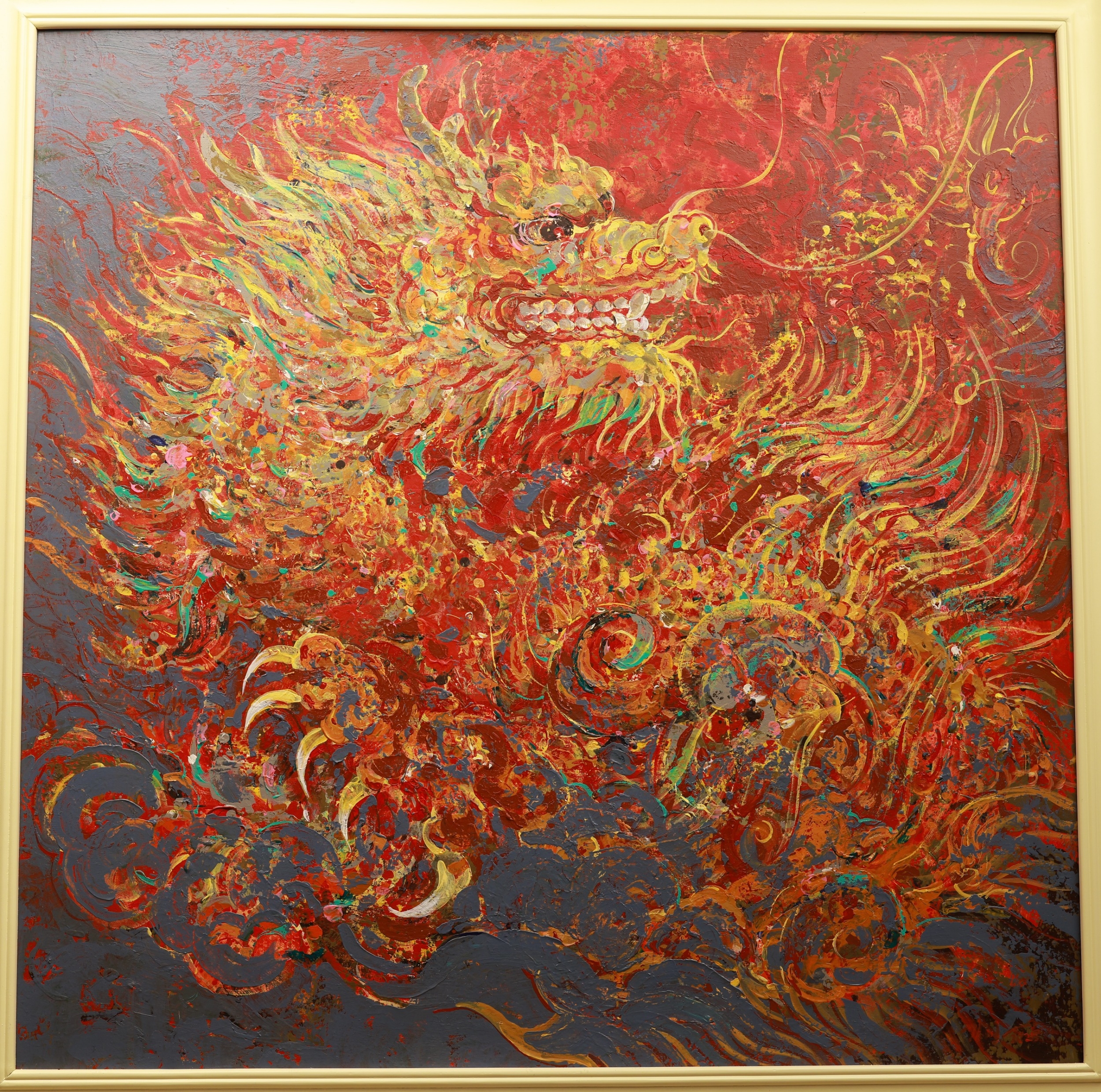 "Dragon", 20th Century. 100 x 100 cm