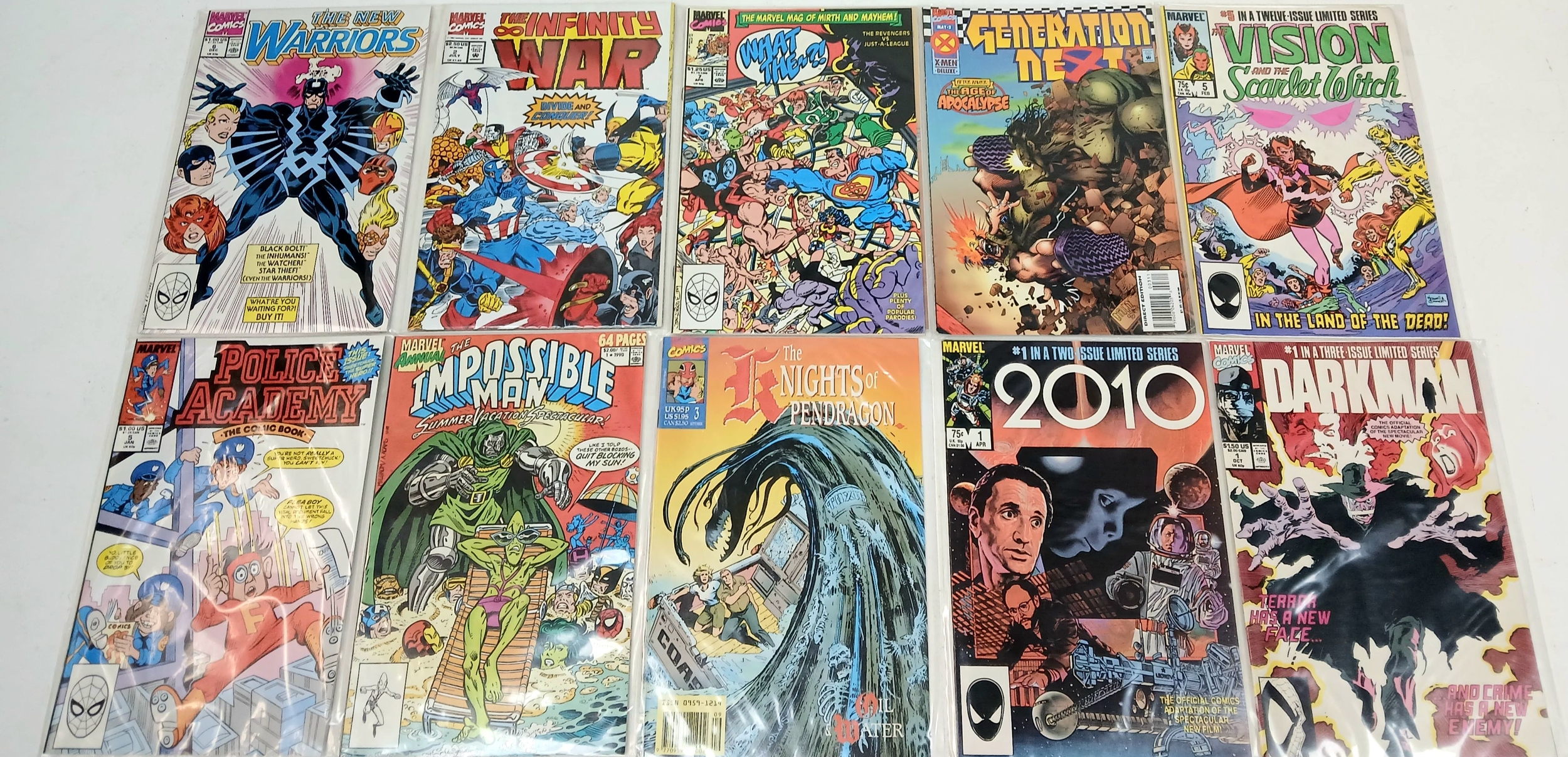 Ten Marvel Mixed Comics. All plastic wrapped