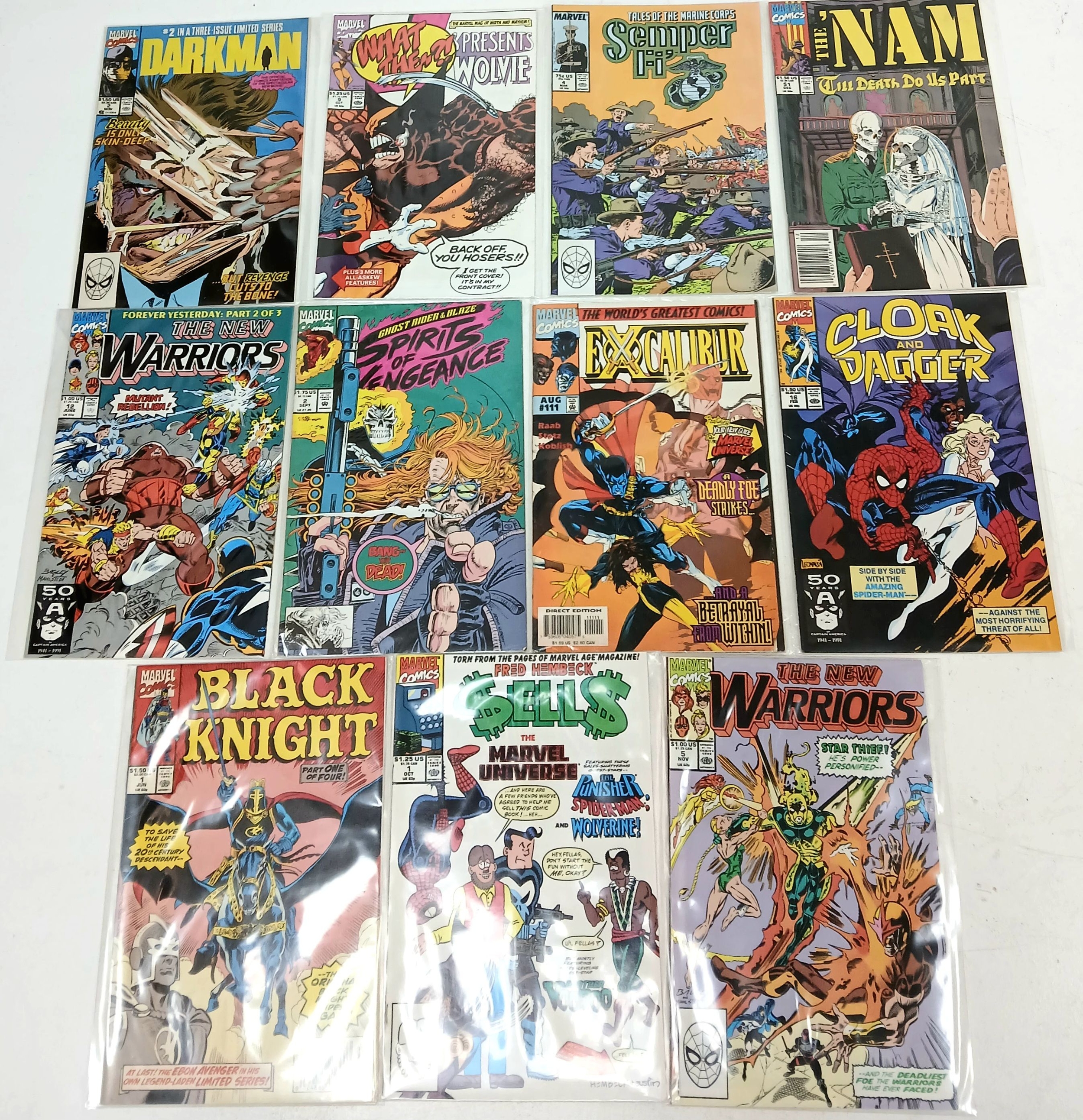 Ten Marvel Mixed Comics. All plastic wrapped