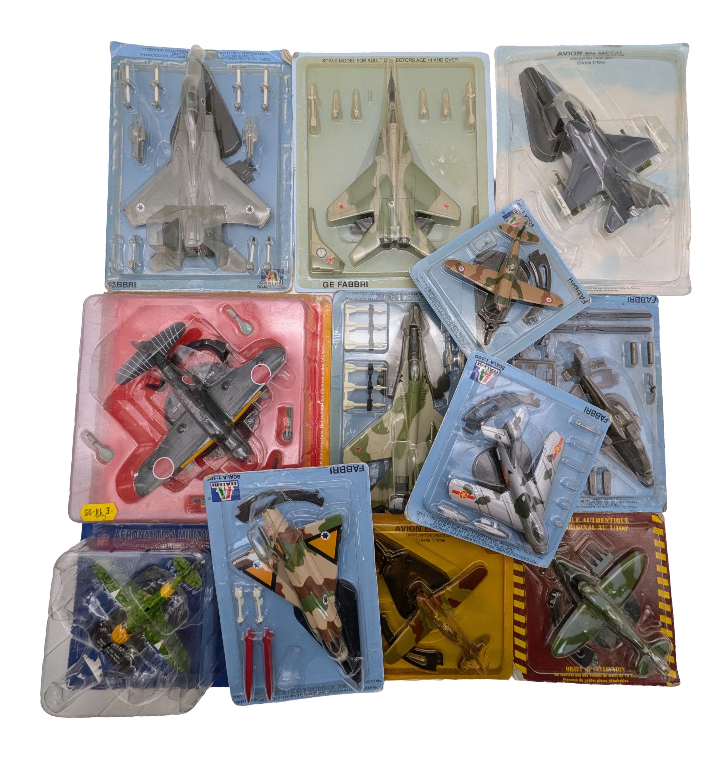 A box of die cast model aircraft