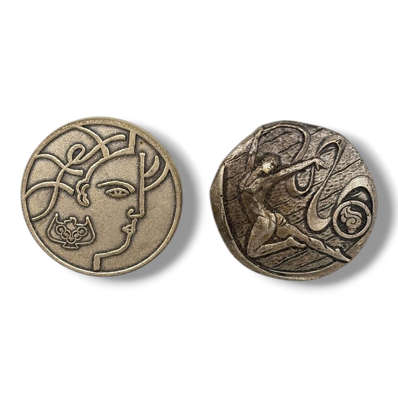 Two Vintage Japanese Commemorative Participant Pin Badges