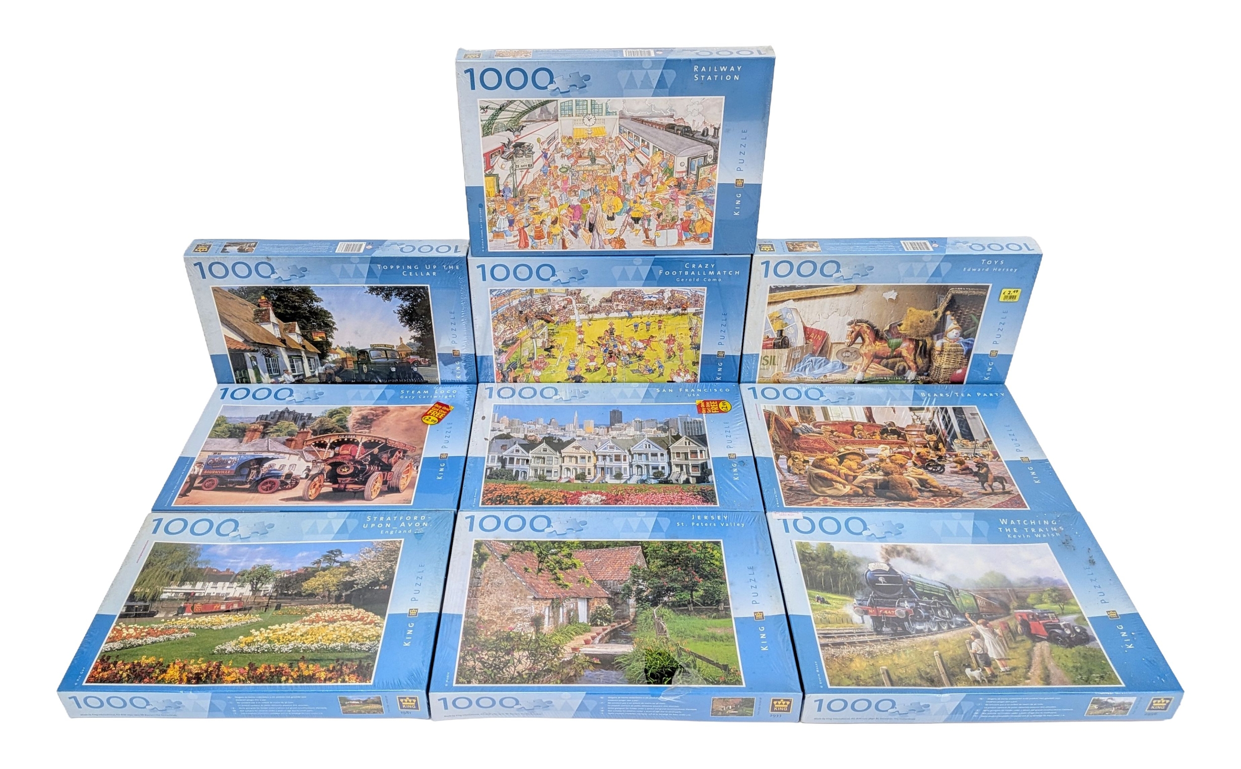A Collection of Ten King Puzzle 1000 Piece Jigsaw Puzzles