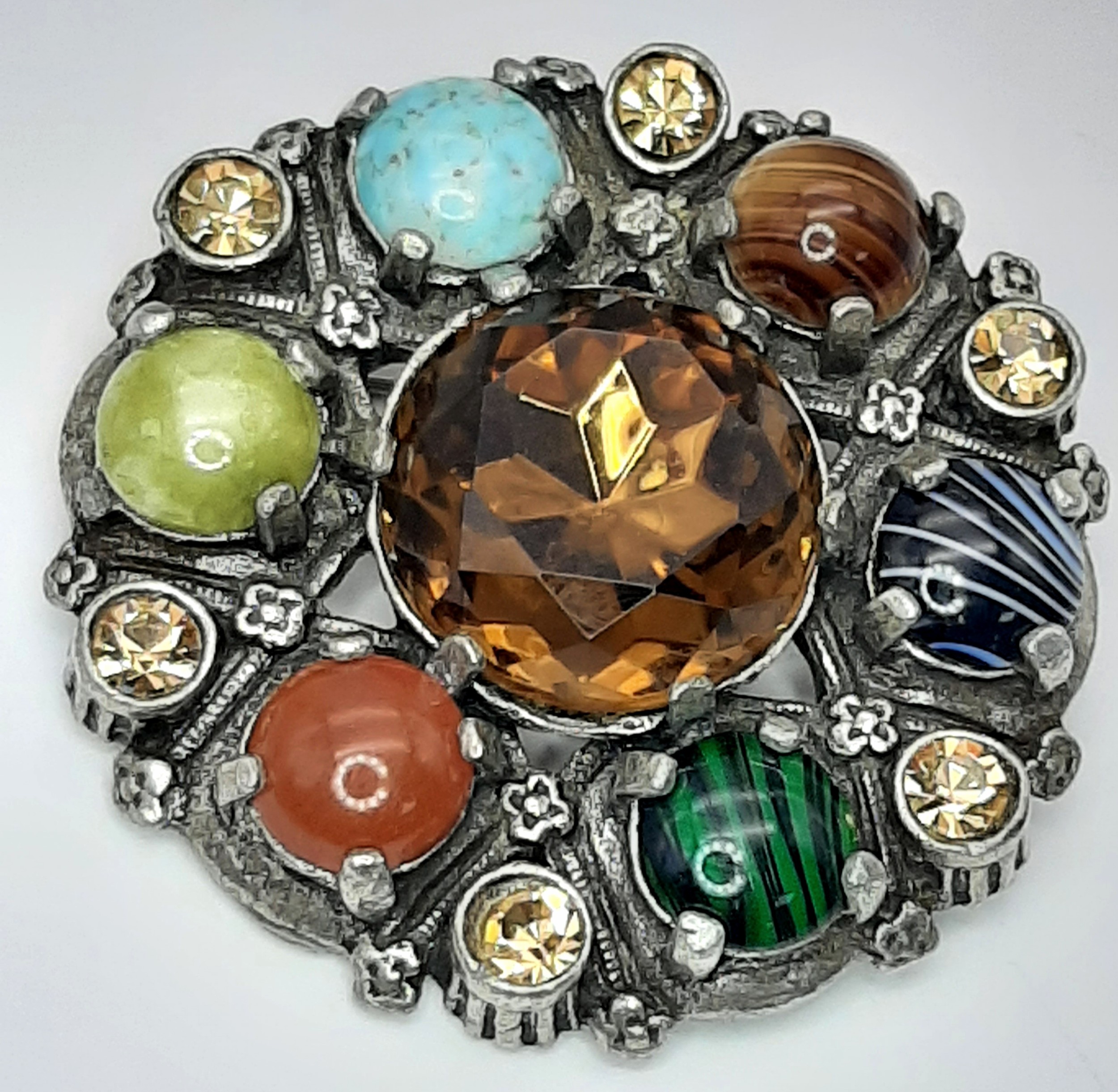 A Pretty Multi-Gemstone Brooch