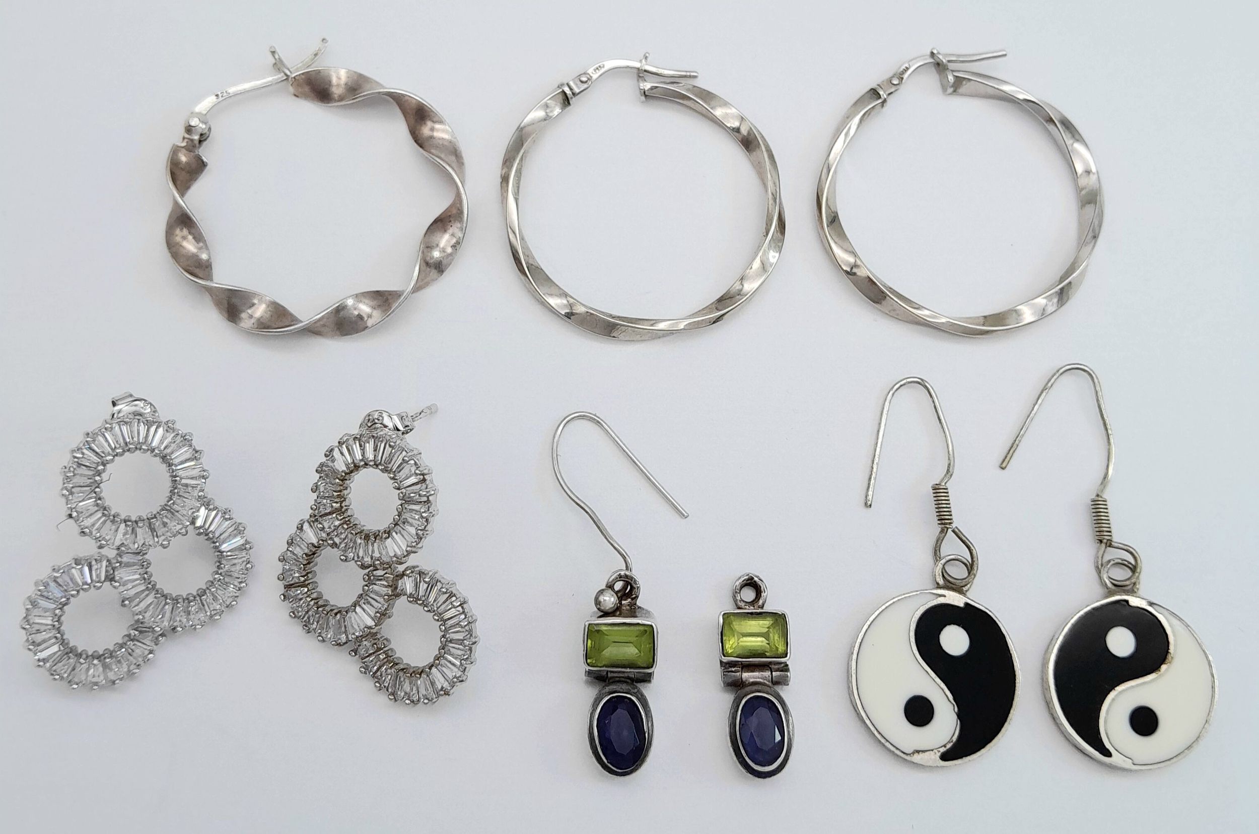 A Group of Sterling Silver Earrings