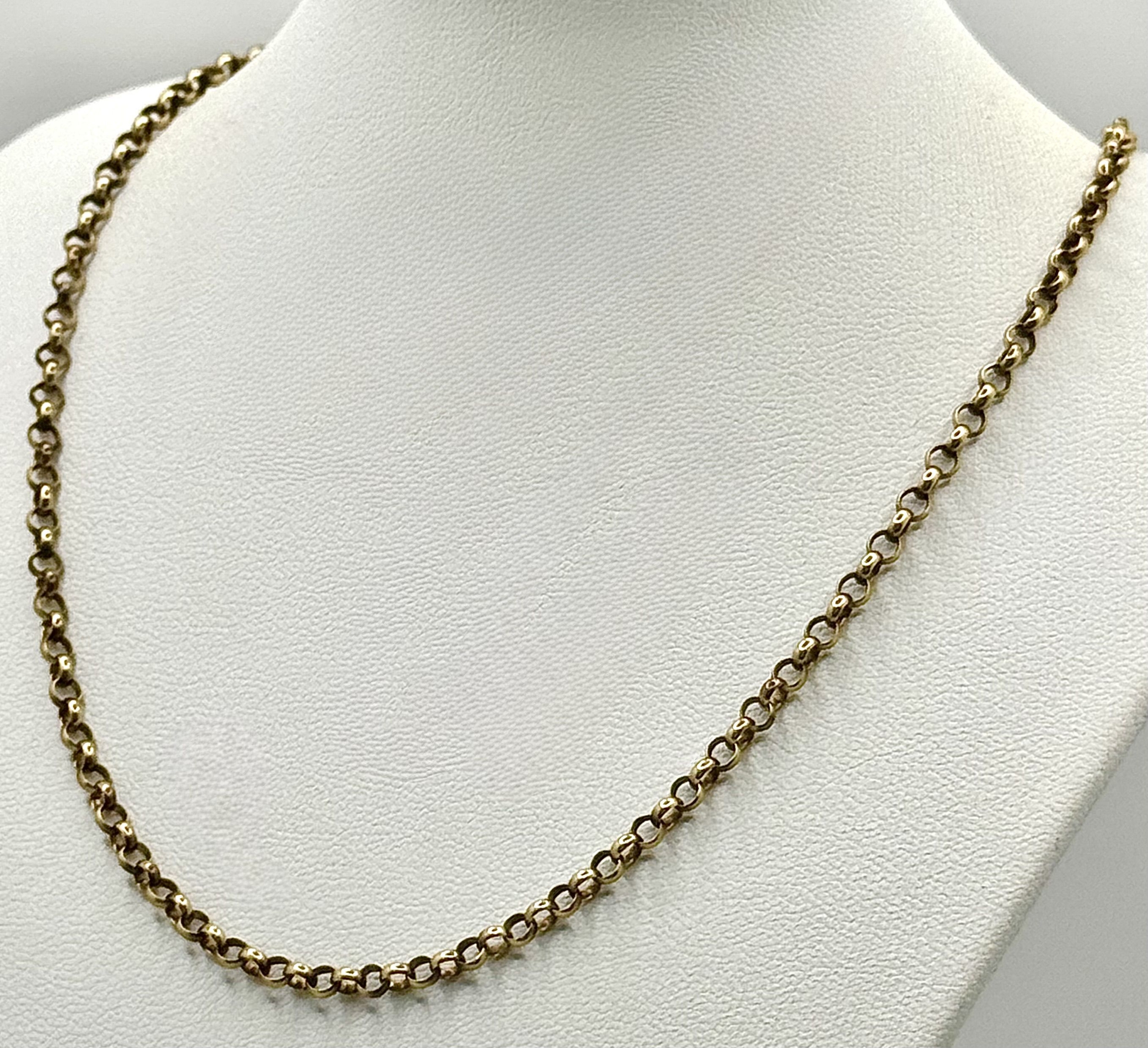 A 9K Yellow Gold Belcher Link Chain Necklace