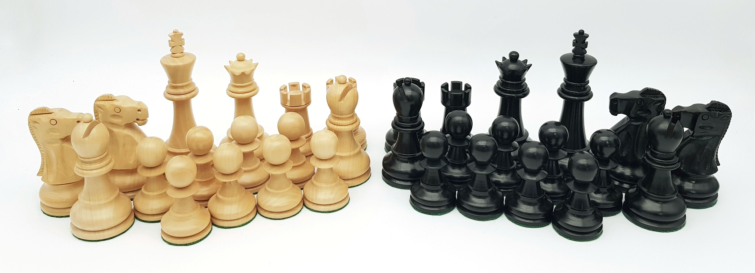 A Triple Weight Boxwood and Ebony Chess Piece Set