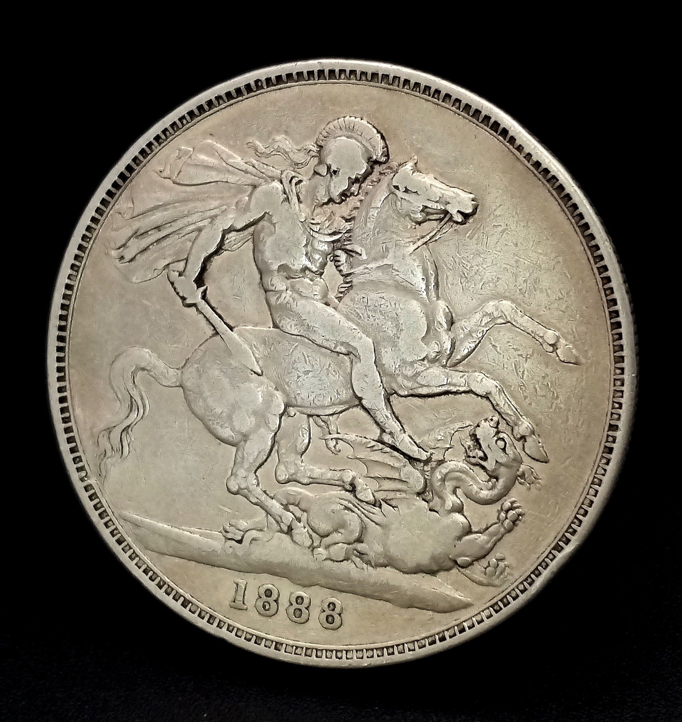 A Queen Victoria 1888 Silver Crown Coin