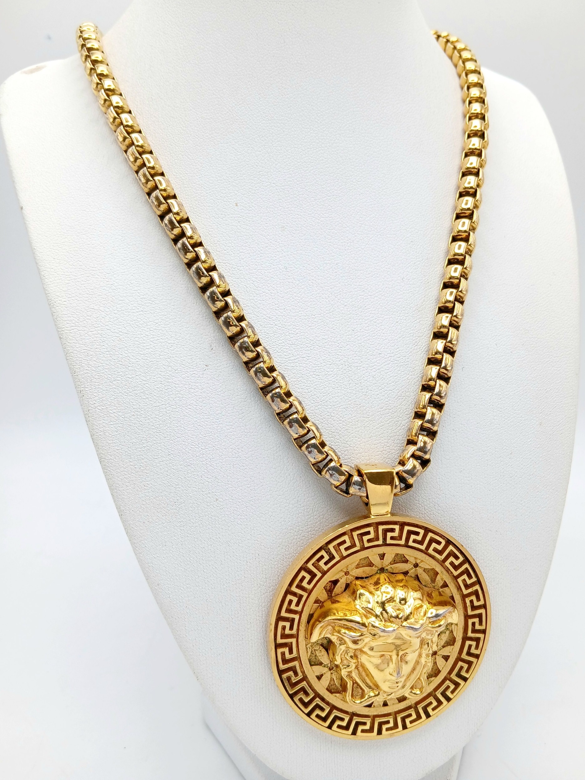 A Versace Gold-Toned Medusa Medallion Necklace