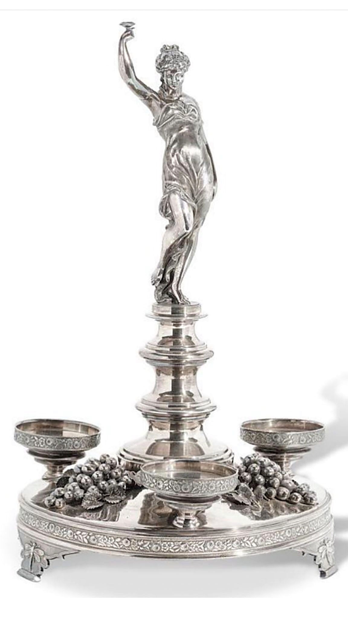 An Art Nouveau Large Silver-Plated Figural Centrepiece
