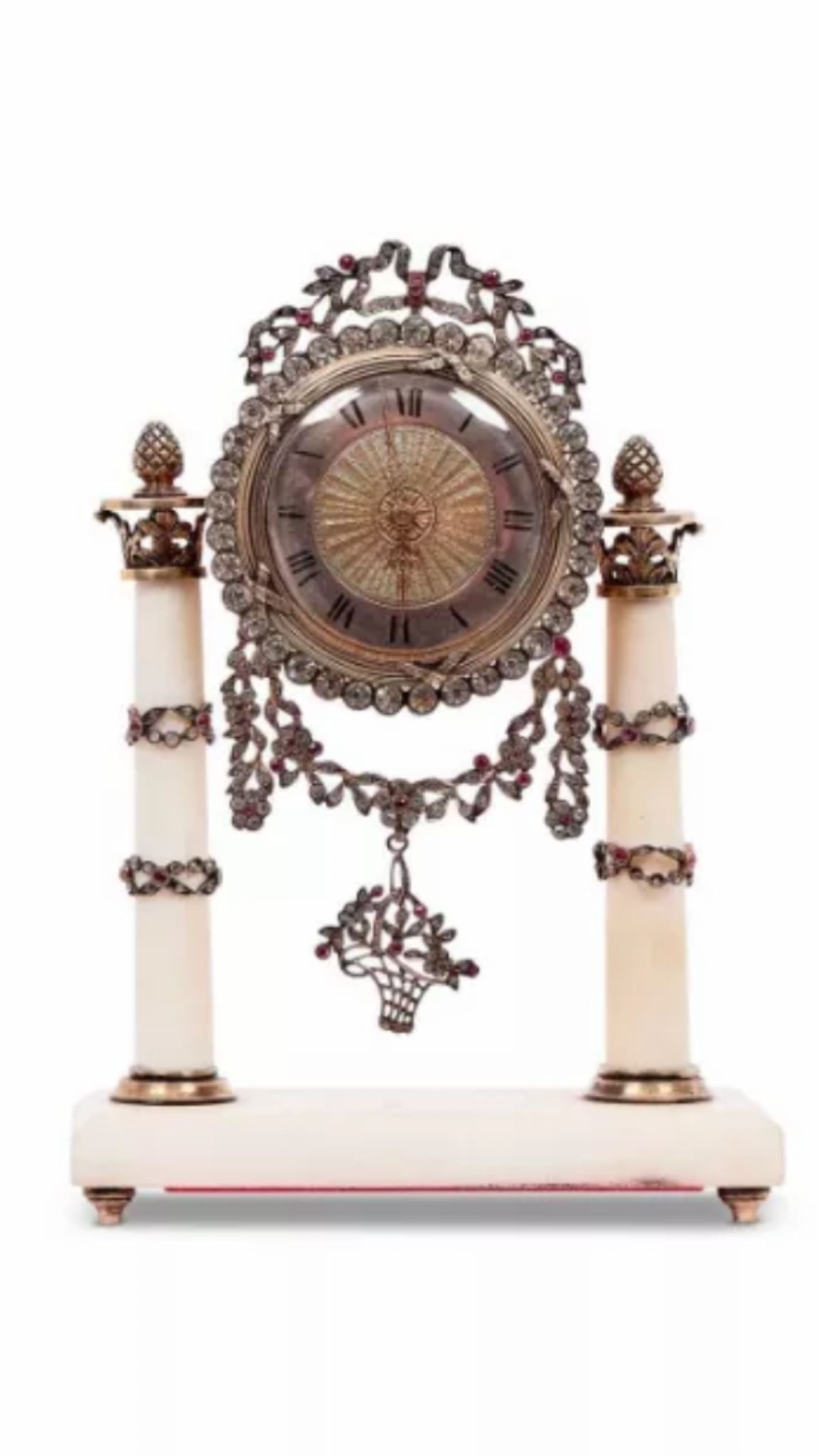 A French Late 19th/Early 20th Century Silver and Gemstone Set Mounted Miniature