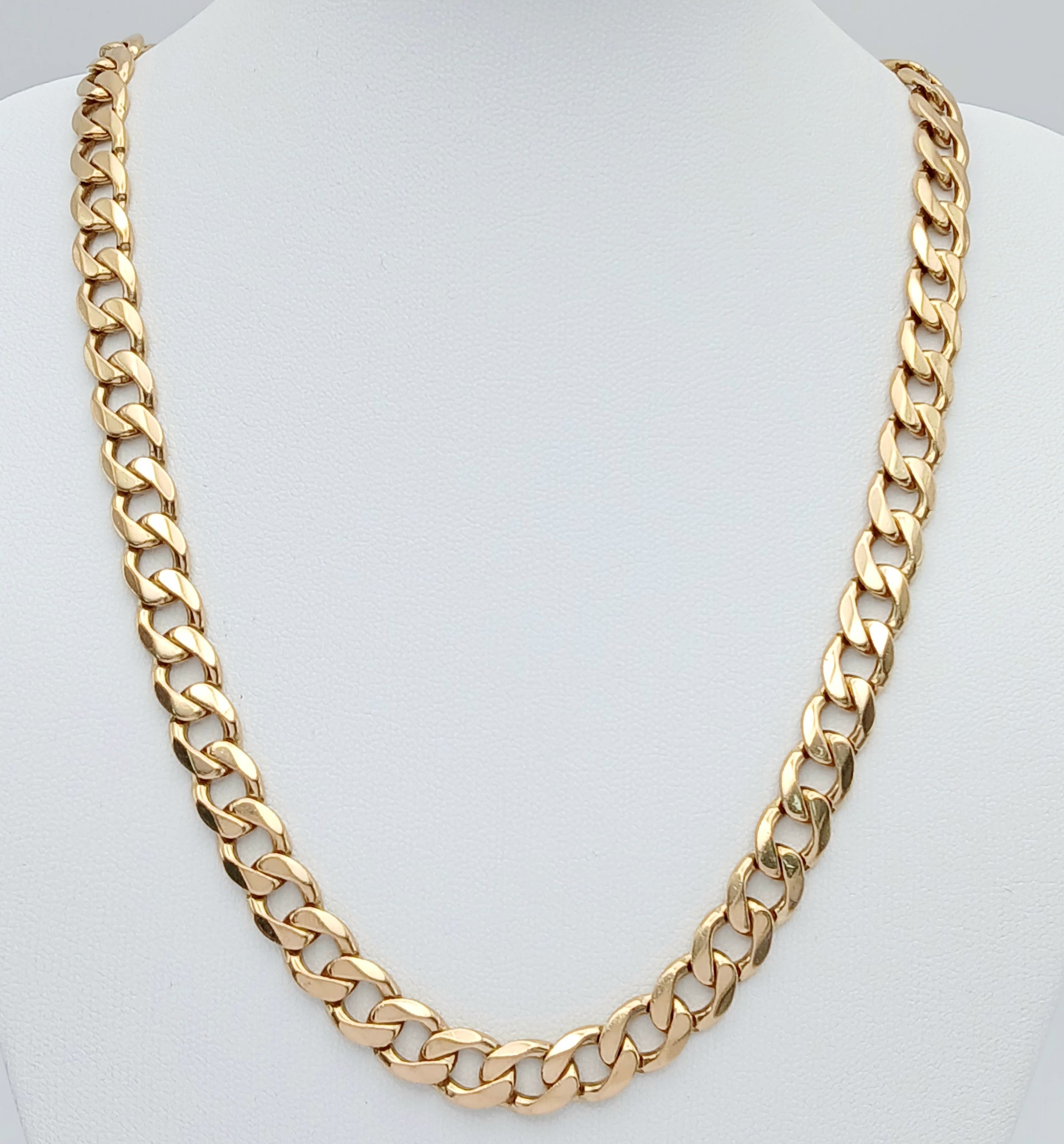 A 9K Yellow Gold Curb Link Chain Necklace
