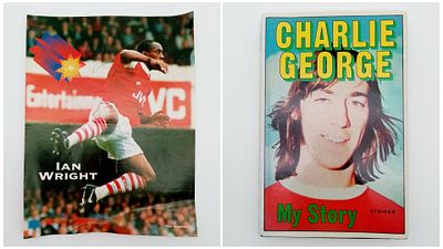 Two items signed by Arsenal legends. A copy of Charlie George 'My Story' signed on the title 