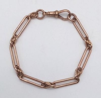 A 9K Rose Gold Link Bracelet. Each Link hallmarked -17g total.
