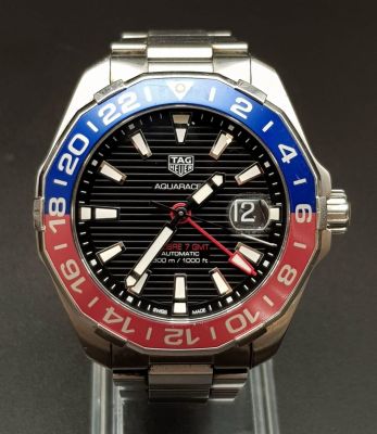 TAG HEUER AQURACER WATCH WITH ORIGINAL BOX. WAY20IF/SN RTP6318. STAINLESS STEEL STRAP AND CASE 