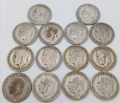 A Parcel of 14 Pre-1947 Silver Florins Comprising 4 x 1920, 3 x 1921, 3 x 1922, 2 x 1929, 1 