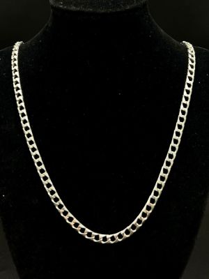 STERLING SILVER SQUARE CURB CHAIN 27.9G