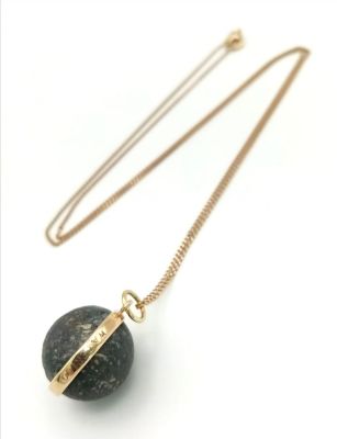 A Completely Unique Antique Battle of Waterloo Found Brown Bess Musket Ball Mounted in 9 Carat 