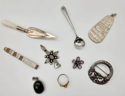 A Pot Pori of Sterling Silver Items. Total Weight 45.28grams.