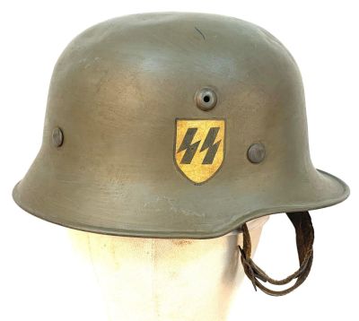 3rd Reich Waffen SS M34 Edelshalk Helmet with hand painted decals.