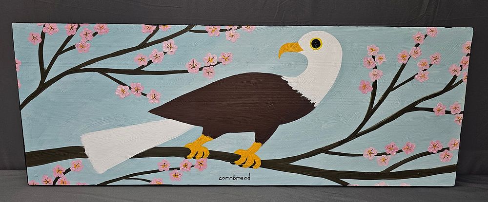Lot 138B: Rare John "Cornbread" Anderson Folk Art Eagle Painting