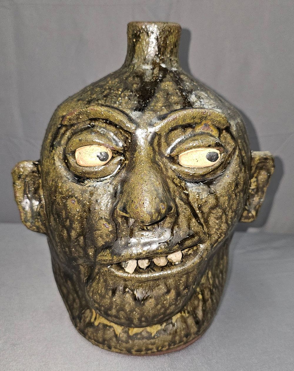 Lot 140: 1970s Lanier Meaders Rock Tooth Face Jug