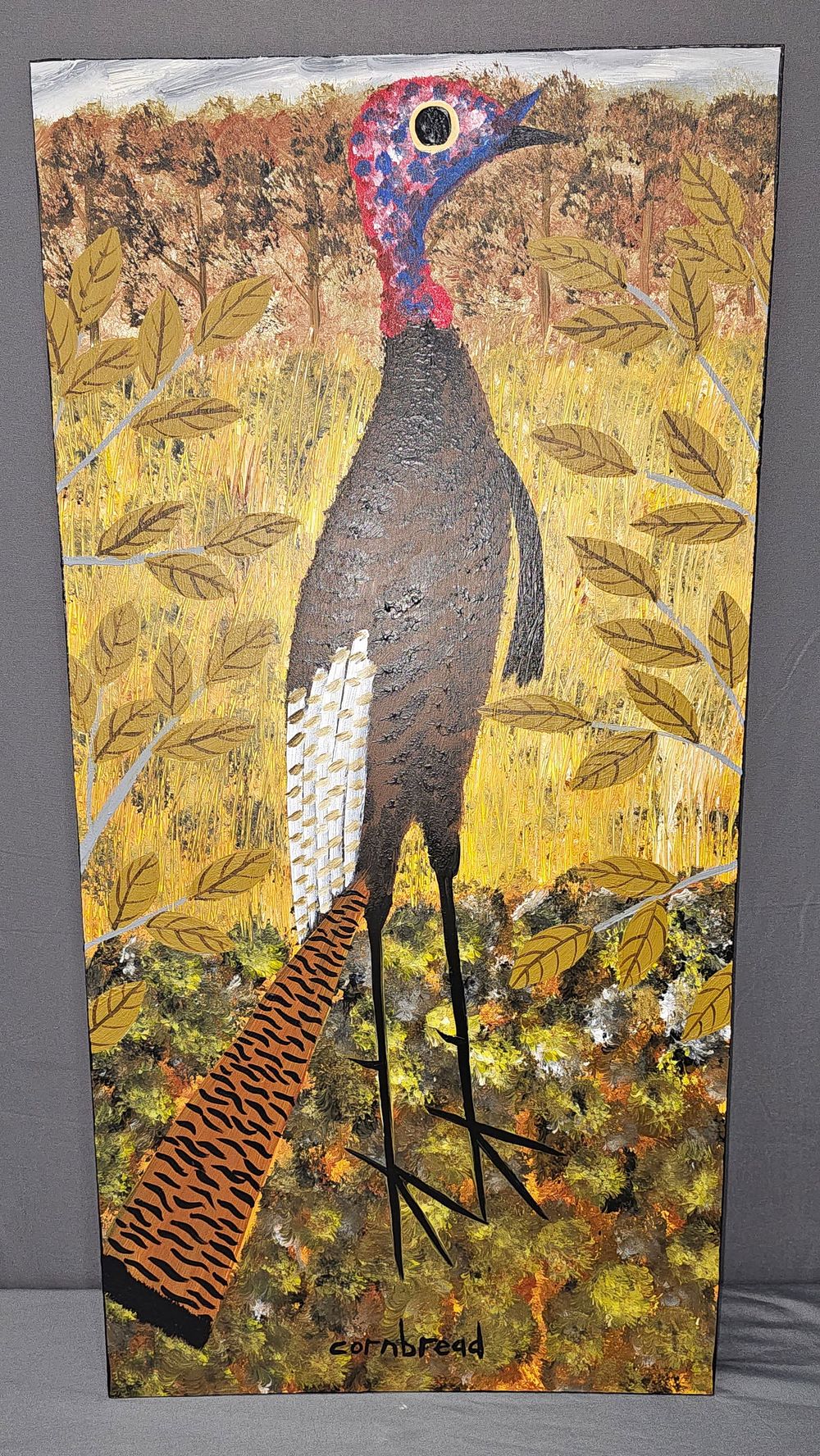 Lot 140A: Cornbread "Wild Turkey" Folk Art Painting
