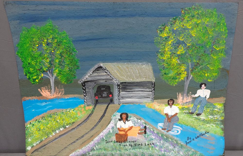 Lot 148B: Stunning Annie Wellborn Folk Art Painting