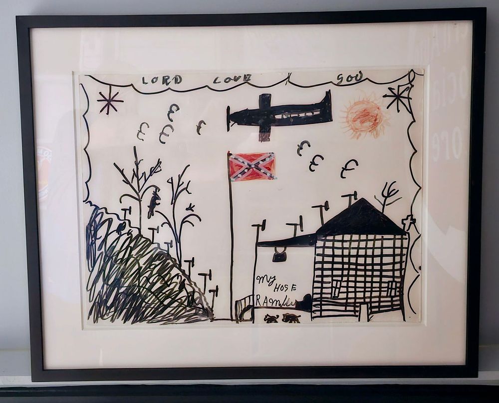 Lot 154B: Early RA Miller Marker Folk Art Drawing