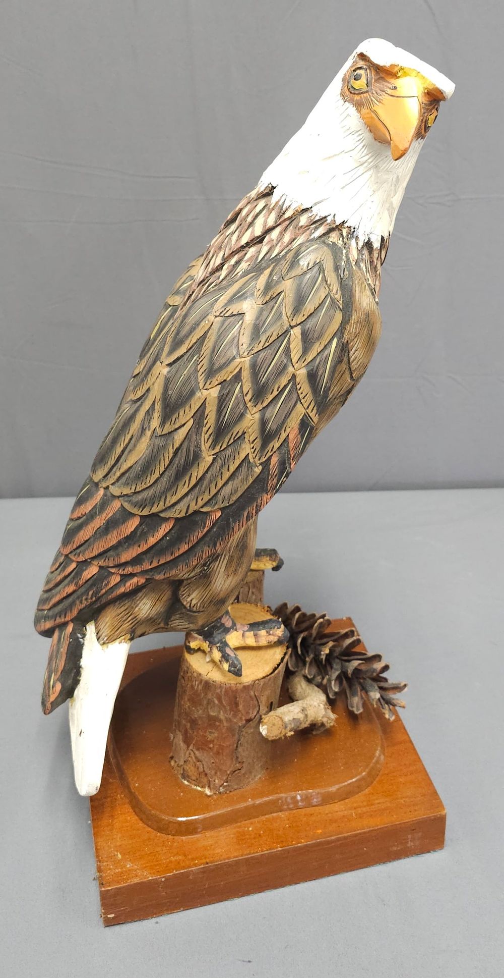 Lot 155B: Fine Vintage Folk Art Carved Wooden Eagle