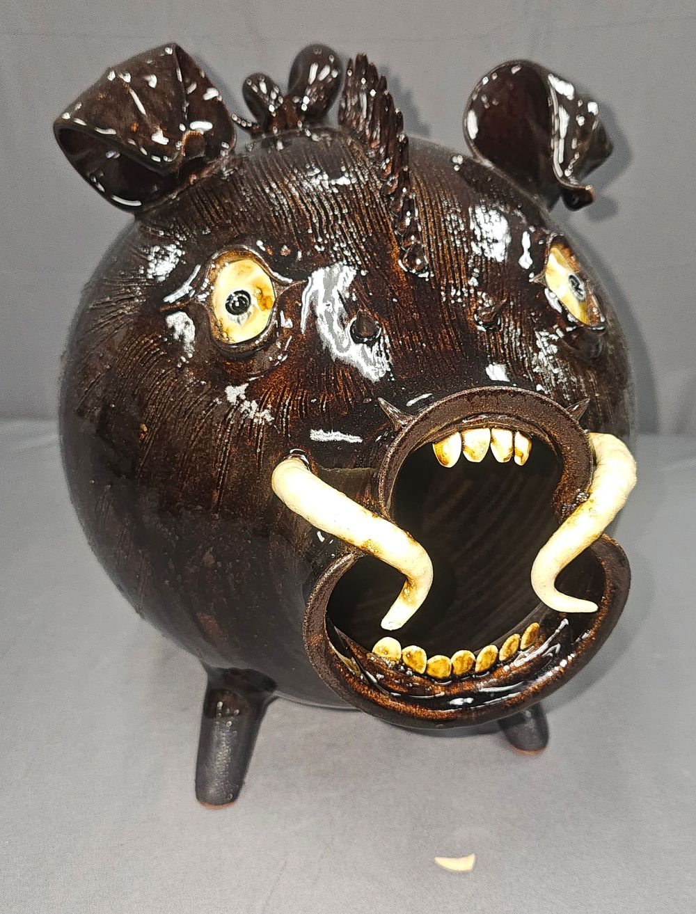 Lot 161: Stellar Roger Corn Folk Pottery Wild Boar