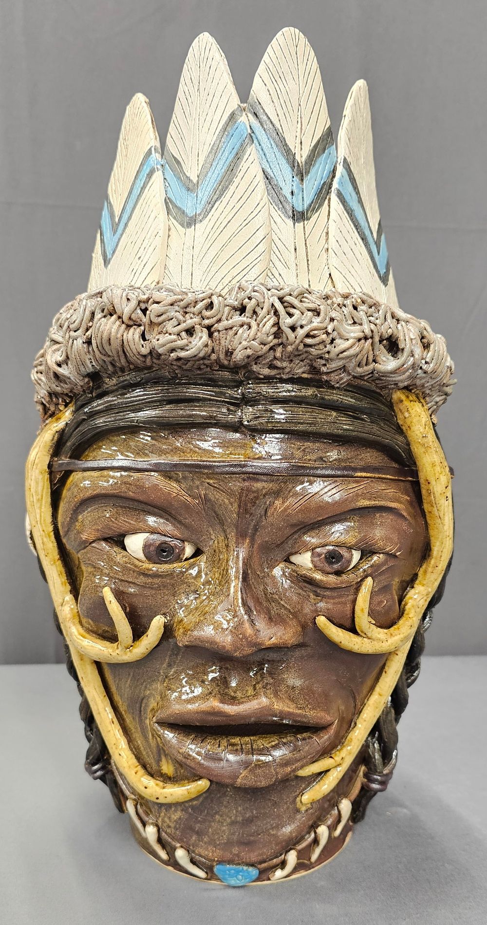 Lot 171: Lin Craven Native American Spirits Turkey Face Jug
