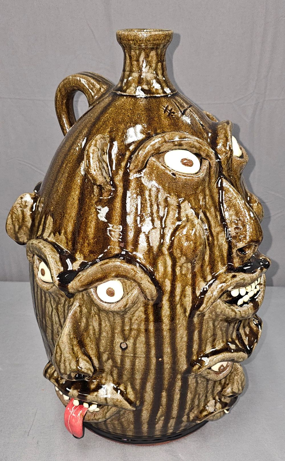 Lot 212: Jeff Standridge #4 Multi Face Jug, Circa 2001