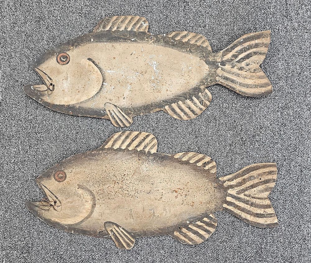 Lot 213A: 1940s Folk Art Tin Fish Cut Outs