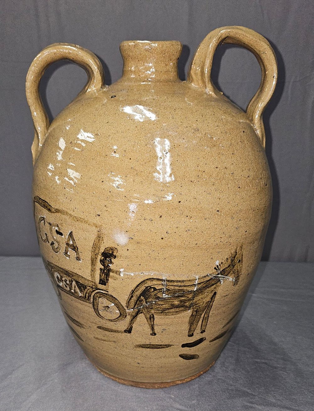 Lot 218: Chester Hewell CSA Decorated 2gal Jug