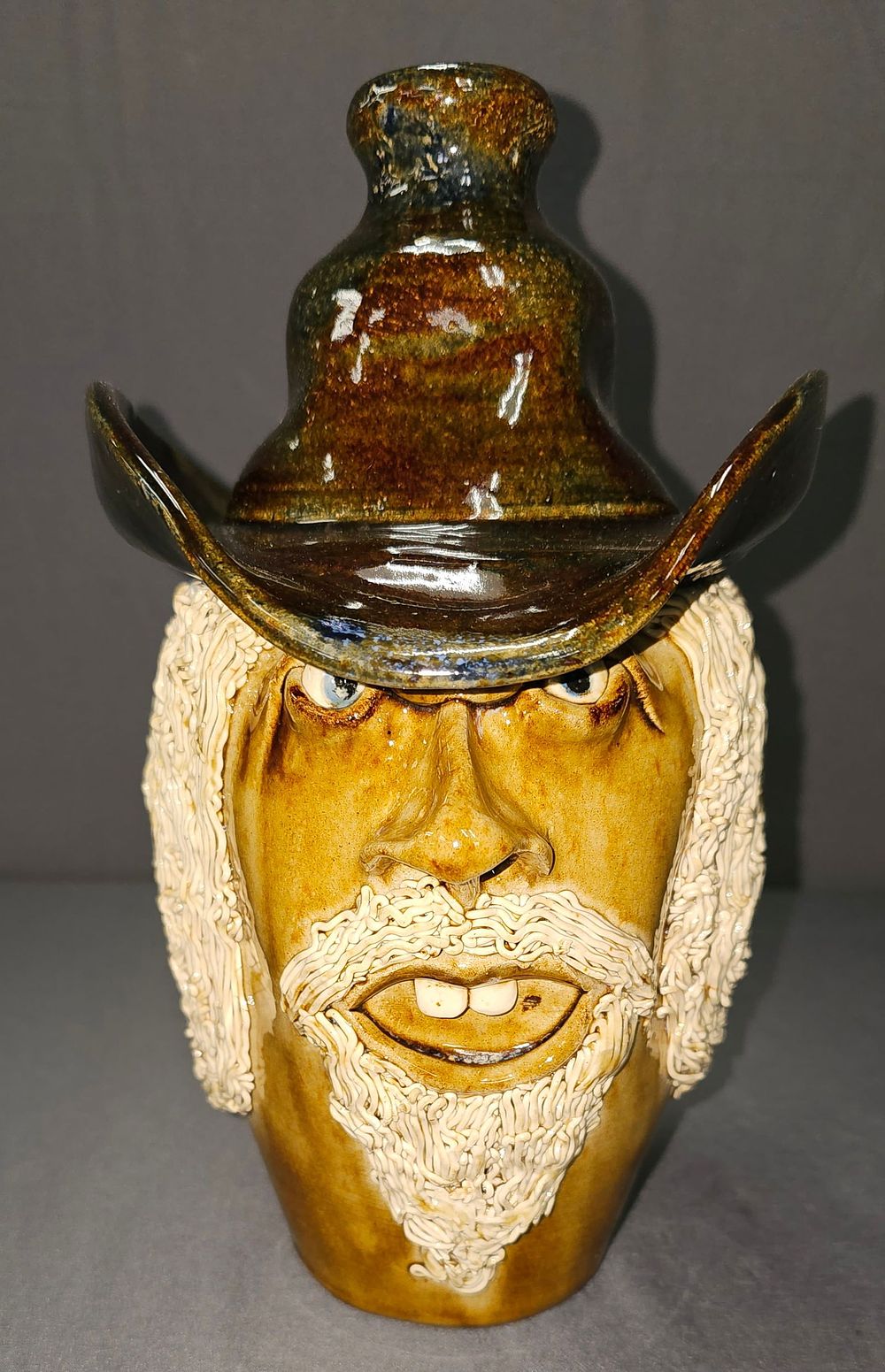 Lot 221: Rare Steve Turpin "Tex" Face Jug #9 Circa 2000