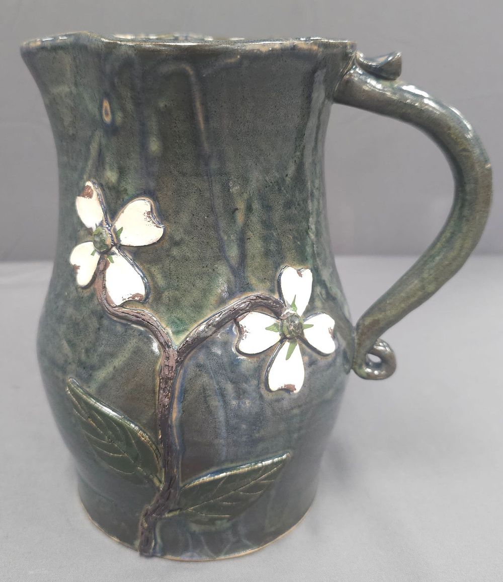 Lot 225: 1997 Lin Craven Dogwood Flower Pitcher