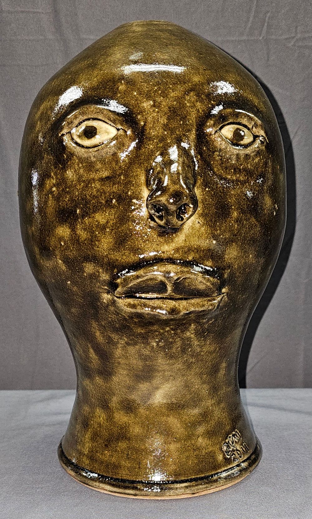 Lot 231: Significant David Meaders & Wayne Hewell Wig Stand
