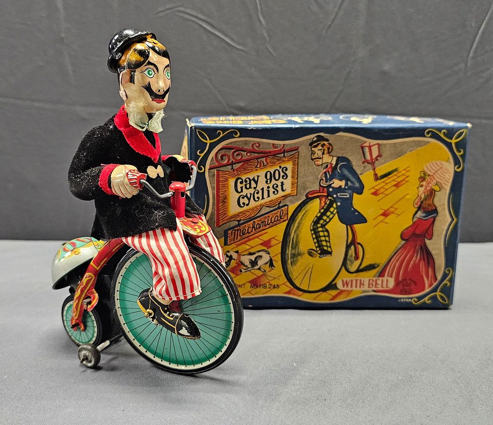 Lot 88: Gay 90's Cyclist Mechanical Toy - Japan