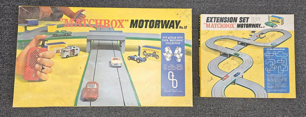 Lot 205: Vintage Matchbox Slot Car Race Track Set