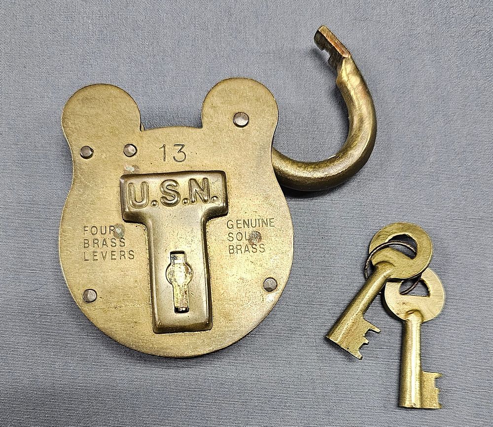 Lot 207: Rare Vintage US Navy Lock With Key