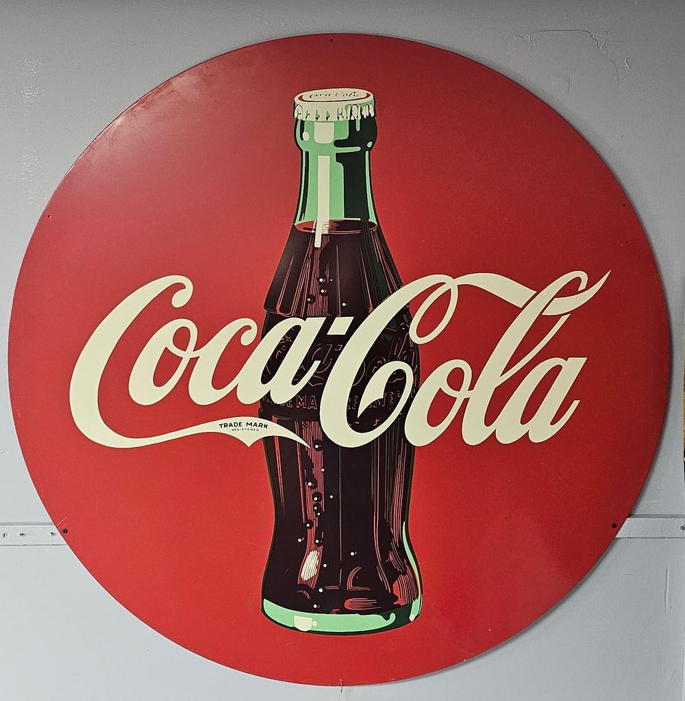 Lot 224: 1950s Large Coca Cola Disc Sign