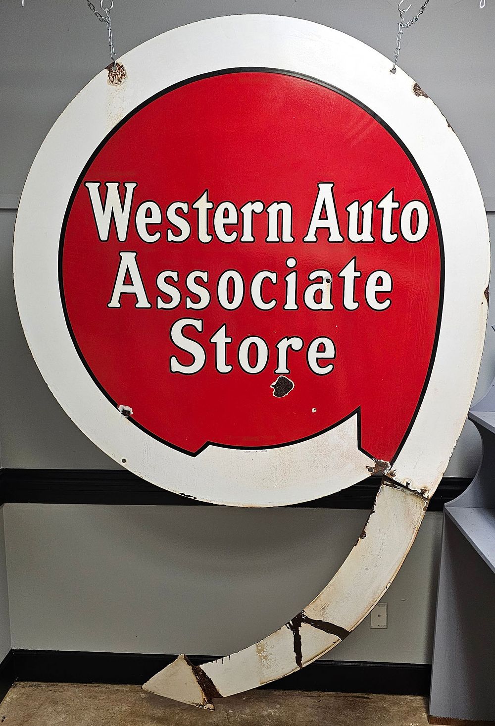 Lot 225: Western Auto DSP Sign With Arrow