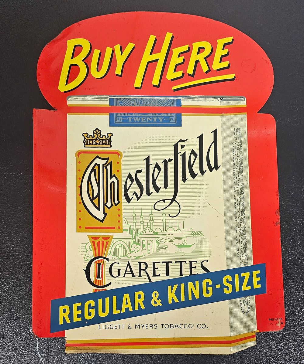 Lot 239: Chesterfield Cigarettes Flang Sign
