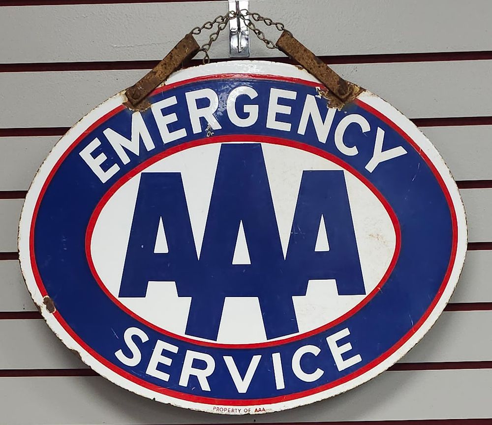 Lot 242: 1950-60 AAA Emergency Service D/S Porcelain Sign