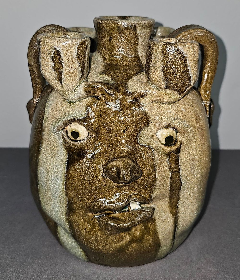 Lot 130: Stunning David Meaders  #2 Double  Face Candelabra