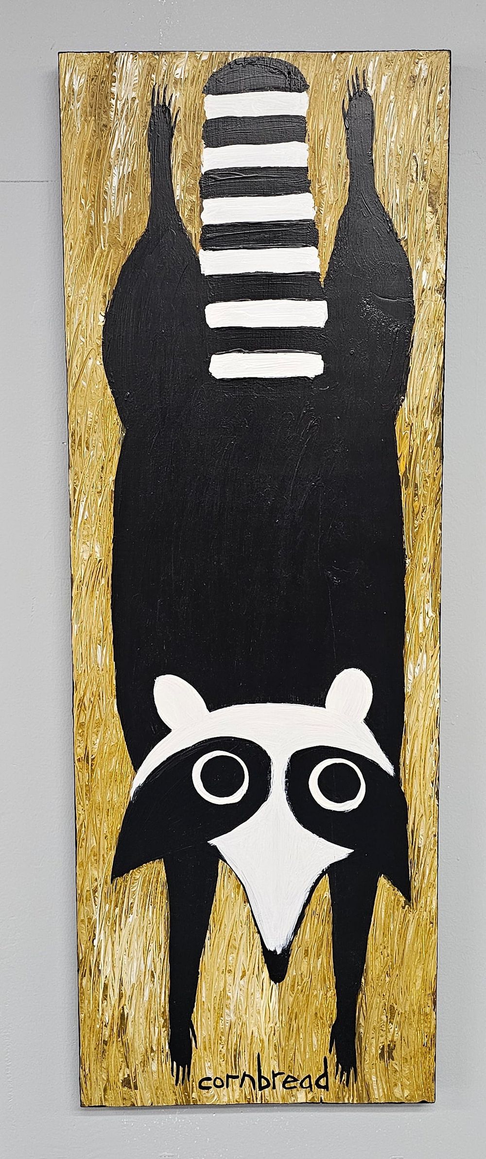 Lot 131A: John "Cornbread" Anderson Folk Art Raccoon Painting