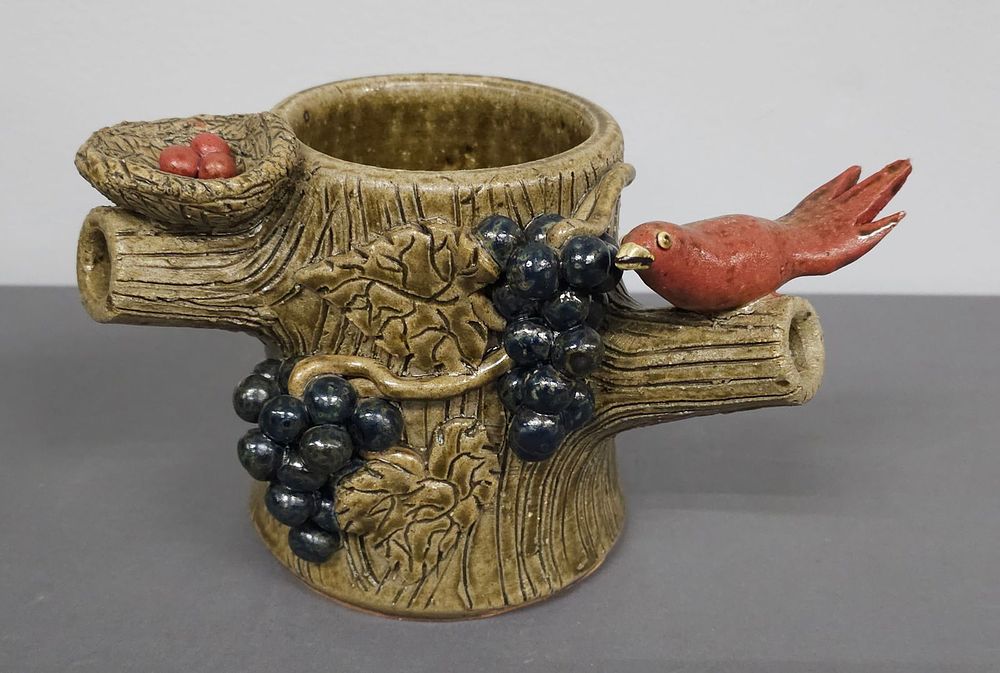Lot 135: Rare David Meaders Decorated  Stump