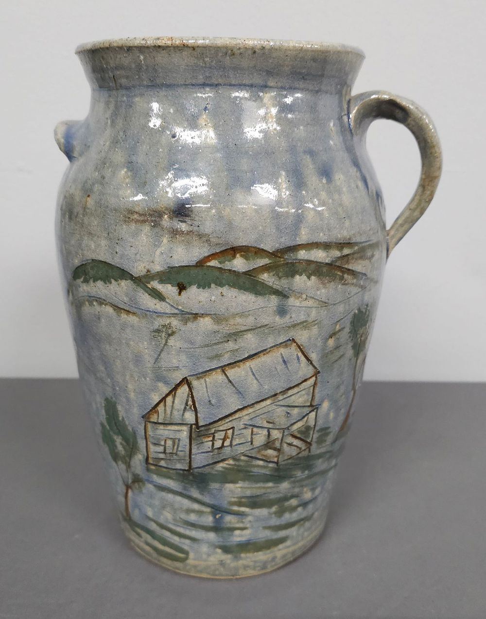Lot 137: Early & Scarce David Meaders Decorated Churn