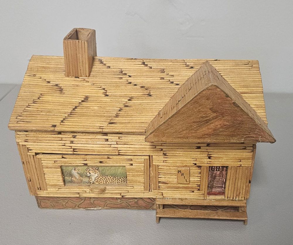 Lot 143D: Rare Prison Art From Atmore Alabama Prison Match Stick House