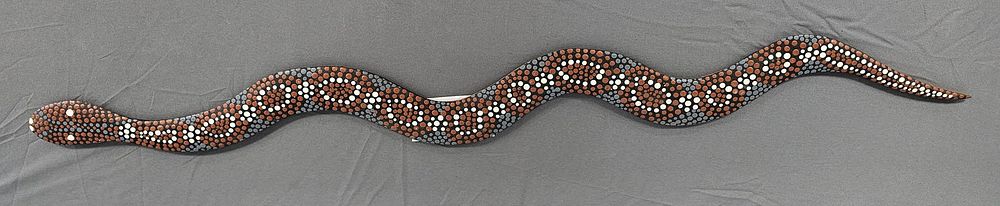 Lot 146B: Fine Folk Art Wooden Decorated Snake From 1940-50s